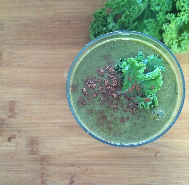 My kale & raw cacao smoothie.